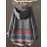 Tribal Print Long Sleeve Hooded Padded Jacket, Casual Button Front Loose Hem Outerwear, Women's Clothing
