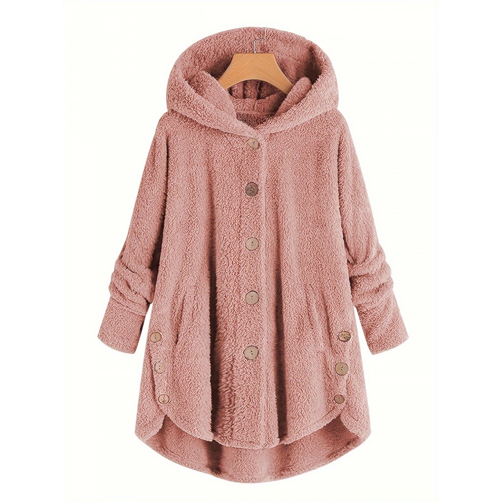 Women's Thermal Button Down Warm Jacket, Casual Outwear For Fall & Winter, Women's Clothing