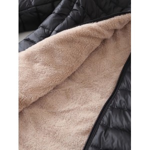 Zip Up Solid Hooded Coat, Casual Long Sleeve Winter Warm Outerwear, Women's Clothing