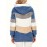 Fuzzy Color Block Coat, Casual Hooded Zip Up Drawstring Long Sleeve Outerwear, Women's Clothing
