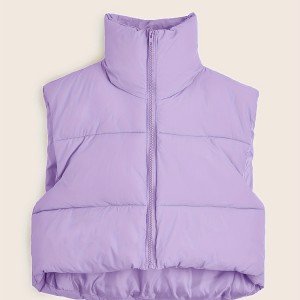 Lightweight Zip Up Vest Coat, Solid Sleeveless Thermal Vest Coat For Fall & Winter, Women's Clothing