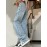 Blue Star Shape Patchwork Straight Jeans, Loose Fit Slant Pockets Non-Stretch Denim Pants, Women's Denim Jeans & Clothing
