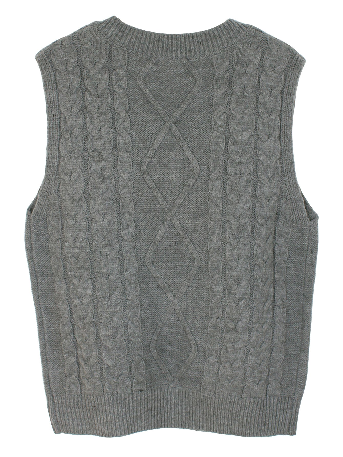 cable v neck sweater vests casual loose sleeveless fall winter knit sweater vest womens clothing details 1